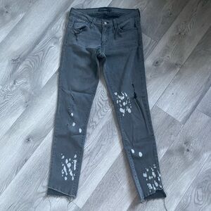 Flying Monkey Gray Splatter Ankle Jeans